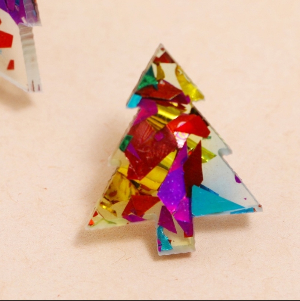 🆕️ Colorful Christmas Tree Studs - Picture 3 of 5